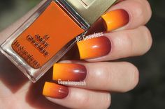 Orange Ombre Nails, Nails Gradient, Holloween Nails, Fall Gel Nails, Seasonal Nails, Nail Art Ombre