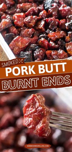 Pork Butt Burnt Ends, smoked meat recipe, smoked cooking, appetizer recipe, party food for a crowd Pork Chunks Recipes Easy, Pork Burnt Ends, Pig Recipes, Burnt Ends Recipe, Camp Meals, Pellet Smoker Recipes, Smoker Ideas, Pork Bites, Smoked Recipes