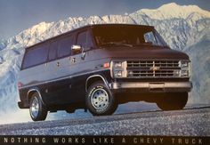 an advertisement for the chevrolet van is shown