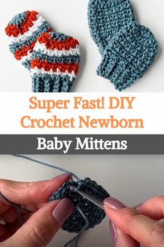 crochet mittens made with super fast diy and baby mittens pattern