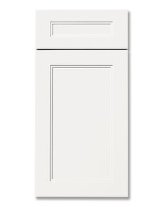 a white kitchen cabinet door on a white background