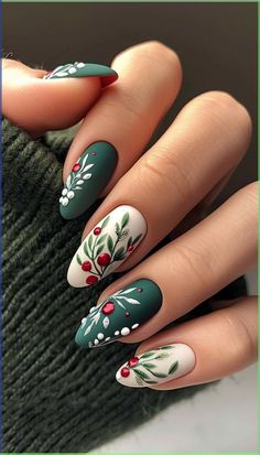 🍂 Embrace the beauty of Autumn Nail Designs 2024: Top Looks for the Season! Explore the latest fall trends with rich hues and creative designs. From earthy tones to bold patterns, these nails capture autumn's warmth. Add flair with metallic finishes or leaf motifs. Stay stylish! 💅✨ #AutumnNailTrends #BeautyInspo Cute Christmas Nails, Christmas Nails Easy, Christmas Gel Nails, Her Nails, Nail Swag, Festival Nails, Xmas Nails, Christmas Nail Designs, Christmas Nail Art