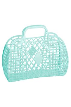 Our original Retro Basket is the cutest accessory for girls with nothing to hide. Brings a touch of nostalgia to any outfit and doubles up as pretty storage in your home or studio.Dimensions: 35x30x14cmMade in ThailandMaterial: LDPE 100% recyclable Kids Beach Toys, Perfect Gift Basket, Jelly Purse, Pretty Storage, Jelly Bag, Retro Bags, Pool Bags, Toy Rooms, Large Baskets