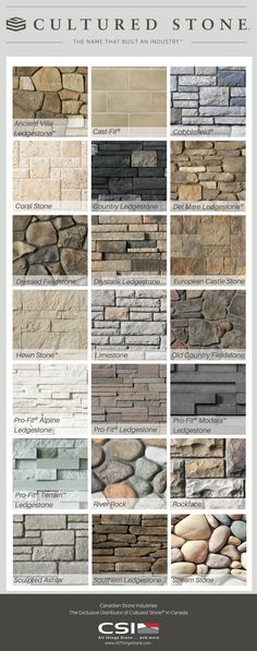 the different types and colors of stone