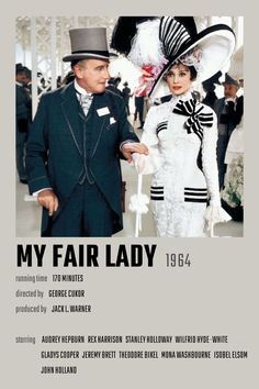 the movie poster for my fair lady starring actors