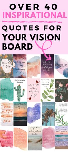 the words over 40 inspirational quotes for your vision board