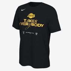 Show your squad love throughout the playoff grind in this classic-fit Los Angeles Lakers T-shirt. Made with soft cotton and boasting your team's playoff mantra, it's the perfect postseason piece for any fan. Lakers T Shirt, Nba T Shirts, Nike Nba, Los Angeles Lakers, Men's Nike, Mantra, Nike Men, Nba, Angeles