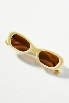 100% recycled polycarbonate frame 100% UV protection Spot clean Imported | Bubble Oval Sunglasses by AIRE in Yellow, Women's, Polycarbonate at Anthropologie Cute Sunglasses Aesthetic, Funky Sunglasses, Yellow Sunglasses, Yellow Fits, Oval Sunglasses, 50 Fashion, Reading Glasses, Sunnies, Sunglasses Accessories