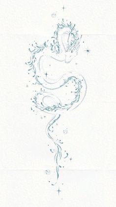 a drawing of a dragon with stars on it