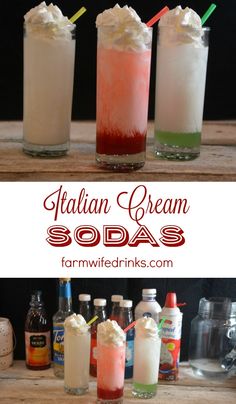 italian cream sodas with whipped cream in them