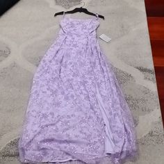 Brand New With Tags From Nordstrom Jump Apparel Formal Dress Glitter Gown With Rose Designs, Color Lilac, Size 3/4, Back With Corset. Lavender Sequin Evening Dress, Purple Lace Prom Dress, Purple Glitter Dress, Glitter Gown, Dress Glitter, Prom Inspo, Colorful Dresses Formal, Lace Prom Dress, Glitter Dress