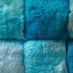 blue and white fur textured up to look like squares or rectangles in different colors