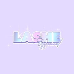 the word lasheshik is written in pastel colors on a purple background with stars