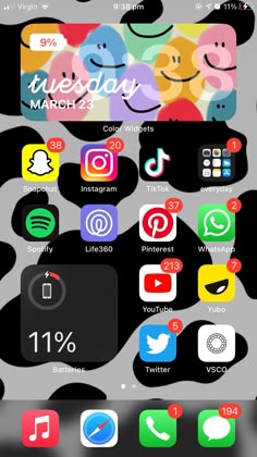 an iphone screen with many different icons on it