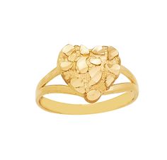 - Authentic 10K Yellow Gold Ring - Heart Nugget Gold Ring - Ring Head Size 0.45 in x 0.4 in - Size - 8, Weight - 1.5 g - 30 Days Money Back Guarantee Gold Nugget Ring, James Avery Rings, Xoxo Jewelry, Gold Heart Ring, Ring Heart, Gold Nugget, Jewelry Accessories Ideas, Stacked Jewelry, Jewelry Lookbook