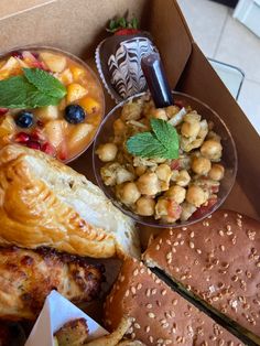 a box filled with different types of food