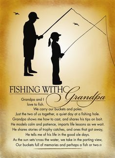 an image of a man and child fishing on grandpa's birthday card for grandson