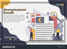 an image of employment benefits landing page with people working on the job and money symbols