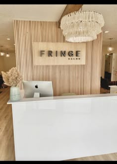 the front desk of a hair salon