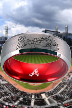 a baseball field with the atlanta braves on it