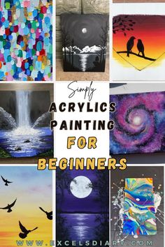 Acrylic Canvas Painting Ideas For Beginners Easy Drawings To Paint, Beginner Acrylic Painting Ideas, Beginner Acrylic Painting, Basic Painting, Acrylic Painting Ideas