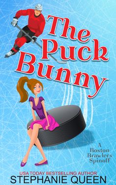 the puck bunny book cover with a woman sitting on top of an ice hockey puck