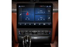 an image of a car dashboard with the navigation system on it's display screen