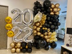 the balloons are in the shape of numbers