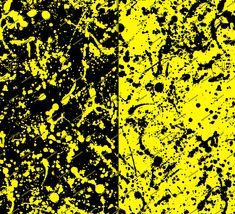 two different yellow and black paint splatters