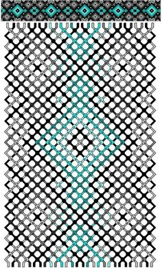 a black and white pattern with blue accents on the edges, in shades of teal