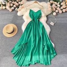 Cute A line irregular dress green fashion dressFabric: satinColor: greenSize(cm): S, M, L, XL (1inch=2.54cm)S length 130cm bust 84cm waist 68cmM length 131cm bust 88cm waist 72cmL length 132cm bust 92cm waist 76cm&ltp&gtXL length 133cm bust 96cm waist 80cm&lt/p&gt&ltbr/&gt&ltp&gtPlease check the size carefully when you choose items.&lt/p&gt&ltbr/&gt&ltp&gtFor more pictures of the dress, please contact us, thank you.&lt/p&gt&ltbr/&gt Girly Backpacks, Green Long Dress, Style Vert, Dresses To Buy, Maxi Long Dress, Dresses Green, Open Back Dresses, Cheap Prom Dresses, Evening Party Dress