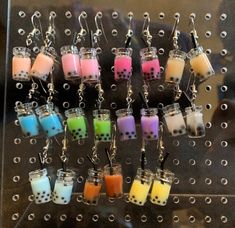 Boba/Bubble Tea fishhook earrings, safe for sensitive ears. Tea Earrings, Boba Bubble Tea, Boba Drink, Bubble Earrings, Best Friend Necklaces, Boba Tea, Fish Hook Earrings, Save The Bees, Bubble Tea