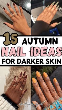 Autumn Color Palette Nails, Nails Design For Dark Skin, Fall Nails For Dark Skin, Color Palette Nails, Palette Nails, Nails For Dark Skin, Deep Autumn Color Palette, Autumn Color Palette, Plum Nails