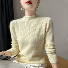 Cashmere Knitted Sweater Women's Spring 

Thank you dear friends for coming to our store!

We have the best price!

Your satisfaction is the direction of our efforts! ! !

Recommended size：

S: Bust 85cm, Clothing length 56cm, sleeve length 56cm.

M: Bust 90cm, Clothing length 58cm, sleeve length 57cm.

L: Bust 95cm, Clothing length 60cm, sleeve length 58cm.

XL: Bust 100cm, Clothing length 62cm, sleeve length 59cm.

XXL: Bust 105cm, Clothing length 63cm, sleeve length 60cm.

Note: (manual measu Beige Knitted Long Sleeve Tops, Cozy Long Sleeve Knitted Tops, Beige Long Sleeve Knitted Top, Winter Knitted Crew Neck Top, Winter Crew Neck Knitted Top, Cream Fine Knit Sweater For Winter, Winter Fine Knit Crew Neck Top, Fall Knitted Tops With Crew Neck, Winter Knitted Long Sleeve Tops