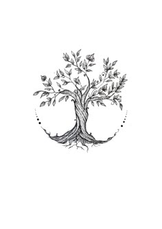 a drawing of a tree with leaves on it's branches and the word love written in