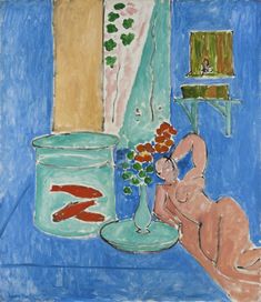 a drawing of a nude woman sitting in front of a vase with flowers on it