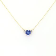 "14k Natural Tanzanite Diamond Necklace | 7.0MM Tanzanite Pendant | Tanzanite Charm | Real Gold Necklace | White Gold Tanzanite Necklace | Anniversary Gift P R O D U C T 𝄪 D E T A I L S ✽ Metal: 14k Yellow Gold, White Gold & Rose Gold ✽ Chain Length: 14\" - 20\" (Classic Rolo Chain) ✽ Center Stone: 7.0 mm Natural Tanzanite (approx. 1.3ct) ✽ Diamond Size: 2.8 mm x 2pcs (total 0.18ct) ✽ Diamond Color: G ✽ Diamond Clarity: VS-SI1 ✽ Made to Order O T H E R 𝄪 I N F O R M A T I O N ▪ All items are c Tanzanite Pendant Necklace, Yellow Gold Tanzanite Necklace For Anniversary, Real Gold Necklace, Tanzanite Bracelet, Necklace White Gold, Tanzanite Pendant, Tanzanite Necklace, Tanzanite Diamond, Rose Gold Chain