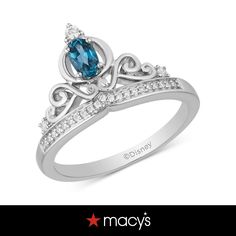 in stock Cinderella Tiara, Cinderella Ring, Disney Enchanted, Tiara Ring, London Blue Topaz, London Blue, Blue Topaz, Enchanted, Tiara