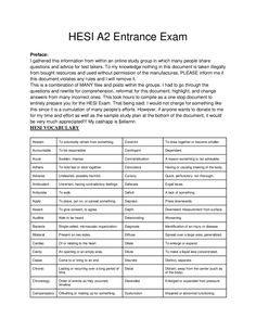 the hsi entrance exam form is shown in black and white, with text on it