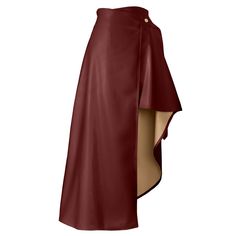 Fatale – Wine Red Asymmetrical Wrap Skirt, Vegan Leather Belt Tie, Pearl Jewellery Earrings, Asymmetrical Hem, Independent Designers Fashion, Silk Scarves, Burgundy Red, Wrap Skirt, Wine Red, Skirt Top