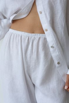 An effortless wardrobe staple with a featherweight feel. Crafted from our 100% linen fabric with an elastic waistband, and wide leg silhouette. Made in Los Angeles Comfy Trousers, Spring Stripes, Fall Clothes, Draped Fabric, Sweater Making, Pull On Pants, Modern Woman, Linen Fabric, Wardrobe Staples