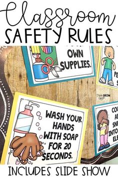 classroom safety rules for kids to use with their own hand soaps and other hygiene products