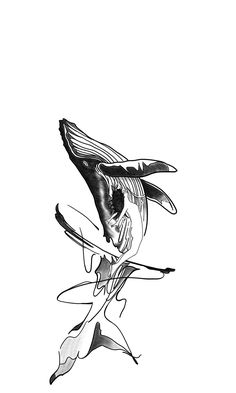 a black and white drawing of a bird on a branch