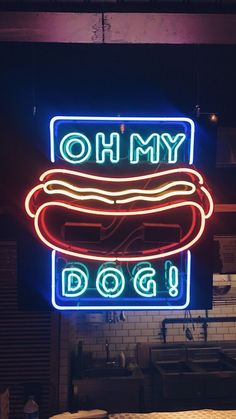 a neon sign that says yum ho dao