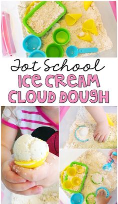 this ice cream cloud dough recipe is so easy to make and it's perfect for toddlers