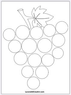 a printable grape pattern for kids to color and cut into the shape of grapes