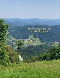 there is space for you to exit in peace on top of a hill with trees