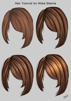 the hair styles for this video game are very simple and easy to draw, so you can