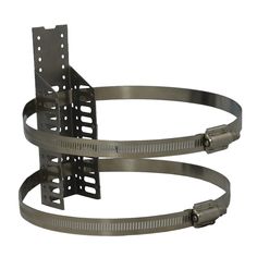 two large metal straps are attached to the back of a wall mounted tv monitor holder