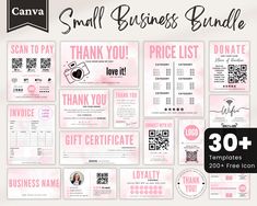 small business bundle with pink watercolors